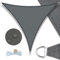 UMI Sonnensegel Wasserdicht 3x3x3m Dreieckig Sonnenschutz Wetterschutz PES Polyester Segel Baldachin 95% UV Schutz mit Seilen für Garten Balkon Terrasse- Anthrazit