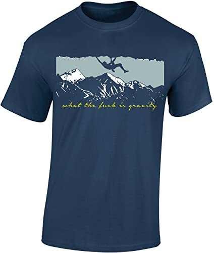 Baddery Camiseta de Escalada - Escalada Bouldering Equipo al Aire Libre Accesorios Regalo, azul vaquero, S