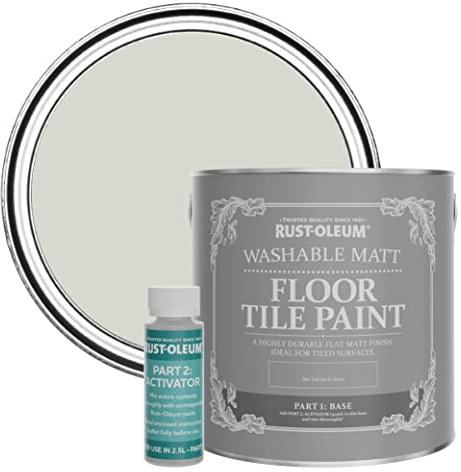 Rust-Oleum Grey Washable Matt Floor Tile Paint - Bare Birch 2.5L