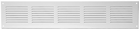 500x100mm Rejilla de Ventilación de Acero Blanco con Mosquitera - Rejillas de Ventilación Metálicas