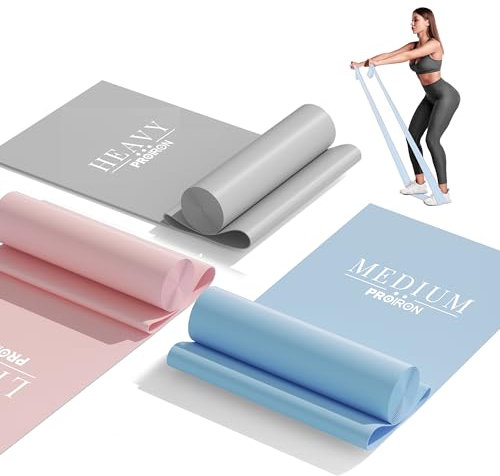 PROIRON Fitness Bänder Elastische Übungs Stretch Bänder rutschfest Resistance Bands für Gymnastik Sport Yoga Dehnen Muskelübungen Festigkeits Trainings…