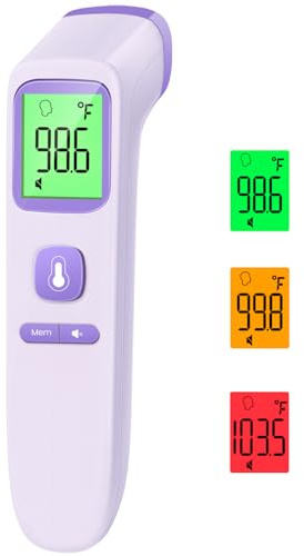 No-Touch Thermometer for Adults and Kids, Digital Accurate Baby Thermometer with Fever Alarm, 1 Second Fast Result, Easy to use, 2 in 1 Mode (Purple)