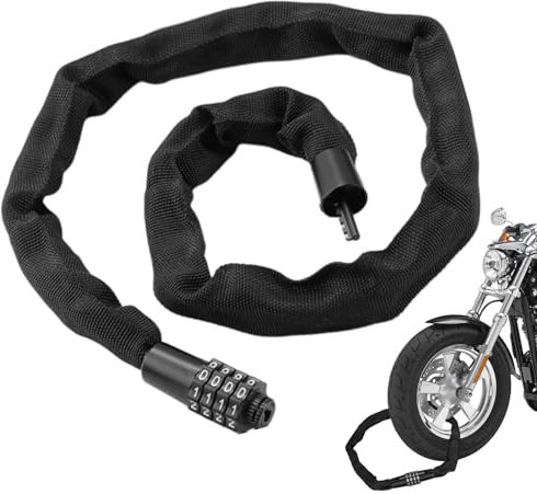 Fahrrad-Zahlenschloss,Fahrrad-Zahlenschloss,Diebstahlsicheres, robustes Fahrradkettenschloss | 3,9 Fuß langes, sicheres Kettenschloss mit 4-stelliger Zahlenkombination für Türen und Tore,