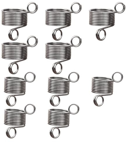 10 Stück Häkelring für Finger, Garnführer Strickfingerhut zum Stricken Häkelringe Strickring Geflochtener Ring, Edelstahl Handliche Strickpullover Fingerspule für Strick Häkelzubehör(17&19mm)