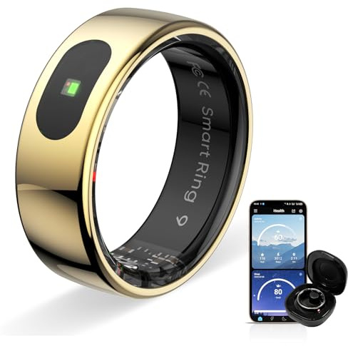 Anillo de salud Touch Smart Ring Pro con control remoto Bluetooth y detección de movimiento, rastreador de actividad impermeable 10ATM para el uso diario de hombres y mujeres (AI oro rosa, 10)