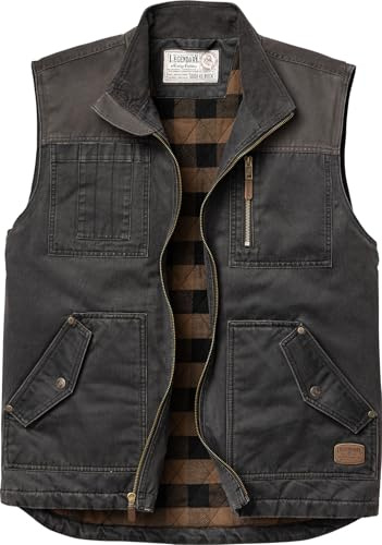 Legendary Whitetails Men's Tough as Buck Vest for Men, Work Flannel Lined Hunting Outerwear, Casual Western Insulated Zip Up Vest (pack of 1)