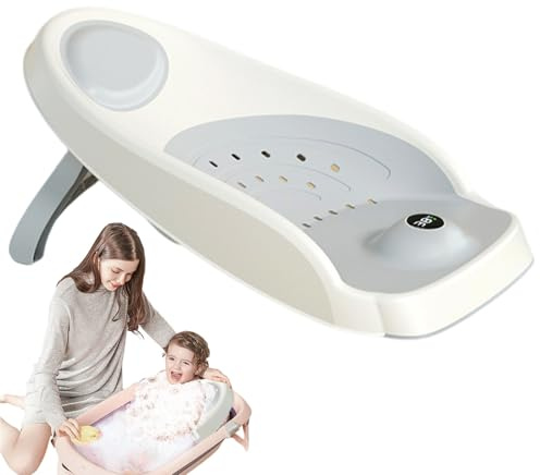 Asiento de baño para bebés: soporte de ducha de secado rápido ajustable | Silla de bañera infantil sin deslizamiento con respaldo, cómoda solución de cuna para recién nacidos niños en el hogar T