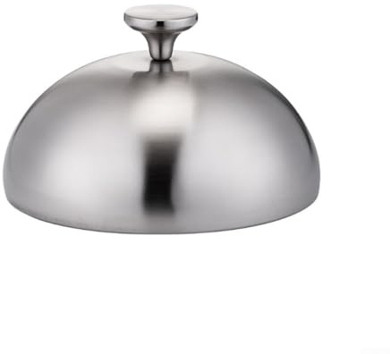 Cubierta de placa de acero inoxidable, tapa de bistec de cúpula para cocinar en fiestas en interiores y exteriores, cubierta redonda de estilo coreano para plato de sartén Teppanyaki (20 cm)