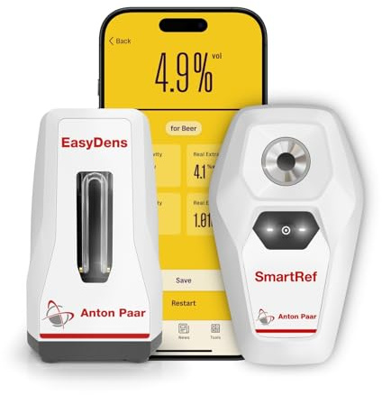 Alcohol Meter by Anton Paar – Includes EasyDens Hydrometer & SmartRef Refractometer | Direct ABV for Beer, Wine, Cider, Kombucha & Liqueur
