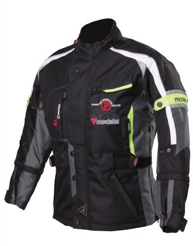 Modeka El Chango Veste textile de moto pour enfants, schwarz/gelb, 128