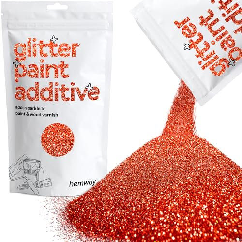 Hemway Glitter Paint Additive - Red Holographic | 100g Metallic Flakes for Adding Sparkle to Paints & Wood Varnish | Add to Emulsion, Acrylic & Latex for Indoor Sparkly Walls