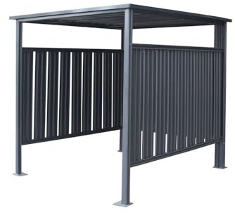 Westmann Allzwecküberdachung | 200x180x210cm Grau | Stahl Fahrradunterstand& Terrassenüberdachung | Raucherunterstand für den Garten