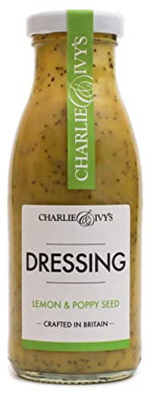 Charlie & Ivy's Lemon & Poppy Seed Dressing 250ml - Crafted in Britain - Drizzle on as a salad dressing salads or use as a marinade