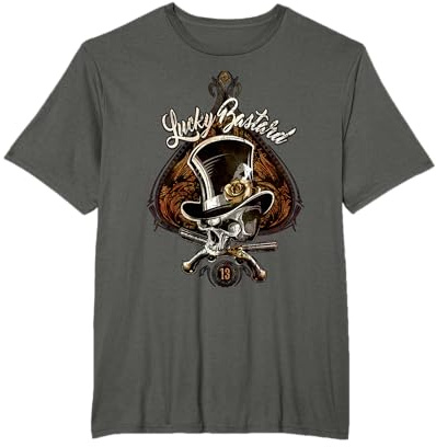 Cadeau de motard - Lucky Bastard Hipster-Rockabilly Steam-Punk T-Shirt