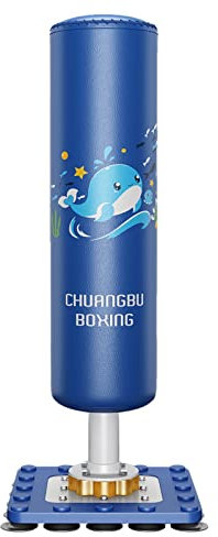 ZXQZ Punchingsäcke Freistehender Boxsack, 45 Kinder Schwerer Boxsack mit Saugnapf-Stahlfuß, Stand Kick Boxsack, Geschenk für Familie Oder Freunde Standboxsäcke (Color : Whale)