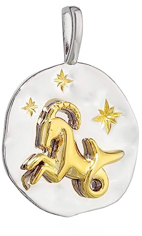 NKlaus Colgante de cadena 17 mm signo zodiacal Aries plata 925 zodiaco oro blanco atrología 13994, Plata de ley