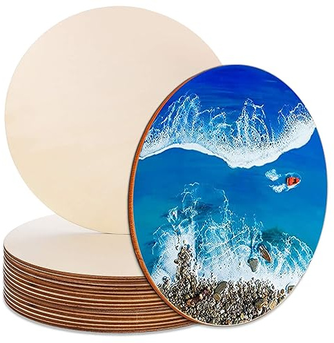 15 Pezzi Tondi in Legno non Finito, 20x20cm Dischi Di Legno, Rotondi Per La Decorazione Sottobicchieri Artigianato Pittura Fai Da Te, Artigianato