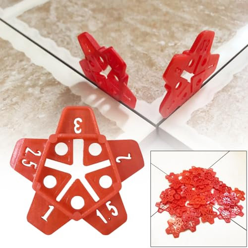 RATSTONE Croisillon Carrelage Autonivelant,Croisillon,5 in 1 Star Joint Spacer 50 pcs, pour des joints de 1 mm à 3 mm avec des croix, aide professionnelle au carrelage pour un carrelage facile