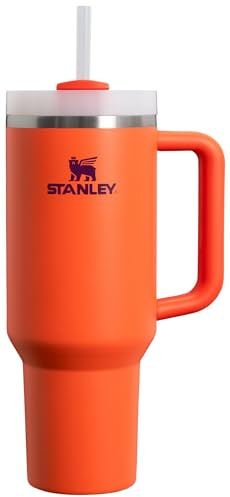 Stanley Quencher H2.0 FlowState - Vaso aislado al vacío de acero inoxidable con tapa y popote para agua, té helado o café, batidos y más, ciruela tigre, 40 onzas, 10-11824-060