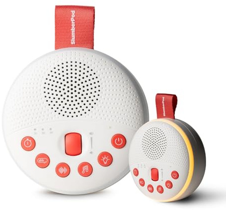 SlumberPod SlumberCalm Portable Sound and White Noise Machine for Babies and Kids, Baby Sleep Soother, White Noise, Shhh Mode, Nature Sounds, Night Light, Rechargeable, Fits in SlumberPod’s Pocket.
