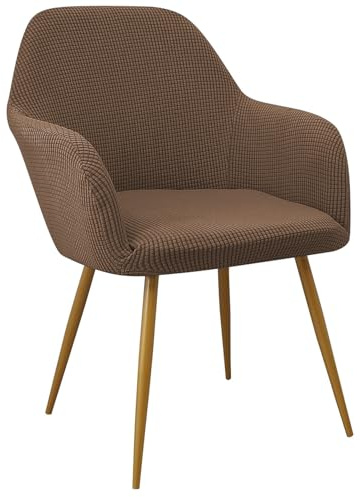 EBETA Coprisedie con Schienale Coprisedia per sedia da ufficio, Elasticizzato Copripoltrona Fodera per poltrona, Coprisedia per il trucco (Caffè, 2 Pezzi)