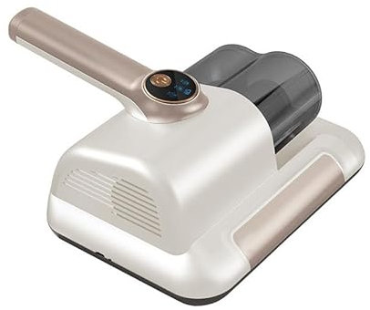 Aspiradora inalámbrica de ácaros con esterilización UV-C, succión de 10000Pa, Secado a 55°C, Pantalla LED, depósito de Polvo de 500ml, Recargable, Limpiador de colchones y sofás