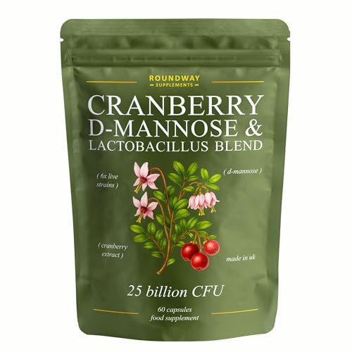 Vaginal Probiotics with Cranberry, D-Mannose, Green Tea Extract, & 6 Strains of Lactobacillus | High Strength Probiotics for Women | Intimate Flora & pH Balance | 60 Capsules by Roundway Supplements