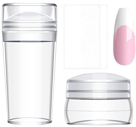Tampon French Tip Stamp, Kit de conception d'ongles avec grattoir – Fournitures de pour la maison, le salon, le spa, le toilettage quotidien, les fêtes d'été, les vacances, les
