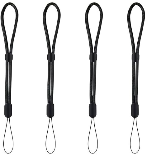4 PCS Laccio per Macchina Fotografica, 25 cm, Nero, Cordino da Polso Regolabile per Sicurezza Fotocamera, Cinghie Regolabili e Resistenti, Laccetti di Sicurezza per Cellulari, Chiavi e Accessori