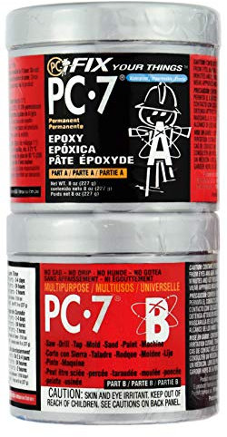 PC-Products 087770 PC-7 Heavy Duty Permanent Repair Paste Epoxy, 1/2 Pound, Dark Grey