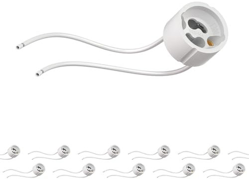 ledscom.de 100 Stück GU10 Fassung, Keramik, weiß, 230V AC, max. 25W