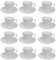 Hogar y Mas Juego de Café Barista Classic 24 Piezas 12 Tazas y 12 Platos de Porcelana Blanca. Servicio de Café para 6 Personas Set de 12