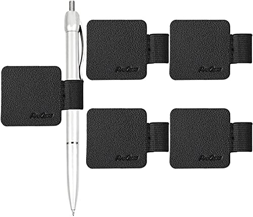 【5 Pack】ProCase Self Adhesive Pen Loop Holder, for Dairy Notebooks Journals Planners, Elastic Stick On Pen Holder Stylus Loop -Black