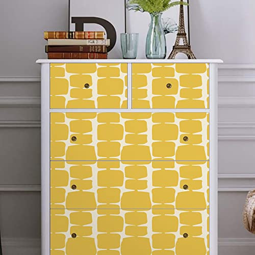 funlife Peel and Stick Wallpaper Decals, Self Adhesive Furniture Sticker, Contact Paper with Back Adhesive for Wall, Drawer, Urban Boho Yellow