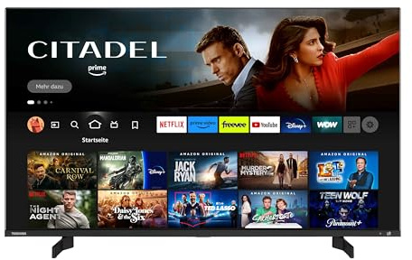Toshiba 43QF5D63DA QLED 4K Smart Fire TV, TRU Picture, Ultra HD, HDR10, Disney+, Prime, Netflix, Dolby Vision, Dolby Atmos, Sound by Onkyo, Alexa, HDMI 2.1, Bluetooth, Airplay