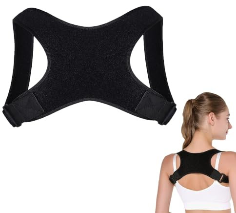 Sprießen Enderezador de espalda, corrección de postura, estabilizador de espalda ajustable, cinturón de soporte de espalda negro, para mujeres/hombres/adolescentes, previene jorobadas