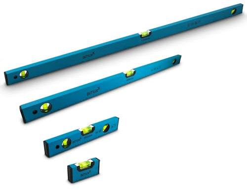 Bituxx Wasserwaagen Set magnetisch Magnetwasserwaage Wasserwage Richtwaage Messwaage Bauwaage 3 Libellen Aluminium 10/30 / 80 / 120cm