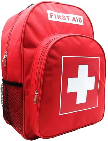 Sac à dos d'urgence vide pour premiers secours, traumatismes pour équitation, bureau, randonnée, ambulance, voyage, camping, animal de compagnie, chien, chat, garderie, rouge, Rouge Hq, 16*12*6inch/40