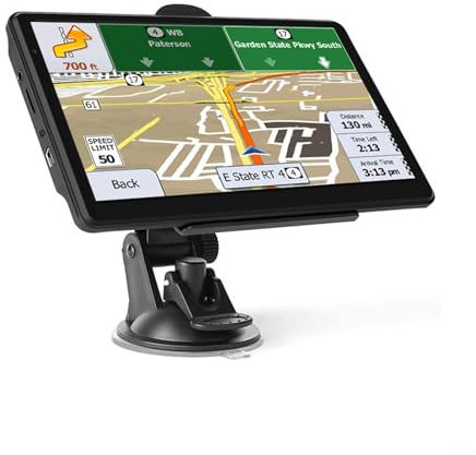 Navegador GPS para vehículo de 7 pulgadas, sistema de navegación GPS para automóvil con pantalla táctil, mapas europeos preinstalados 2019, transmisión de voz, reproductor MP4, 128 MB-RAM, CPU de 800