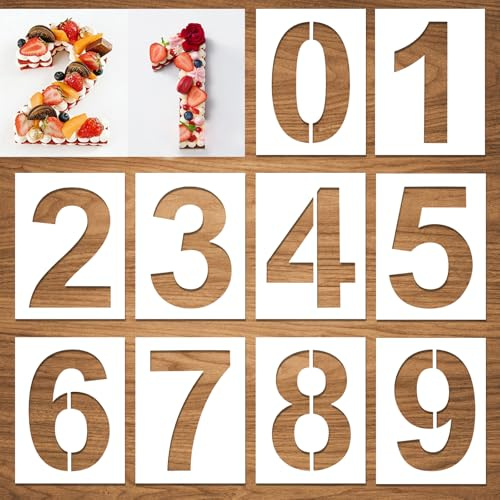 10 pezzi di stencil numerici, grandi stencil numerici 0-9, modelli digitali riutilizzabili, per numero di indirizzo, pittura, targhette per cassetta delle lettere, parcheggio stradale