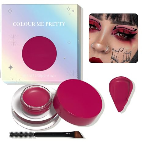 Red Multi-Functional Gel Eyeliner – Long Lasting Cream Eyeshadow, Brow Pomade, Hair Dye & Body Paint – Highly Pigmented, Smudge-Proof Matte Texture – Easy Glide Liner