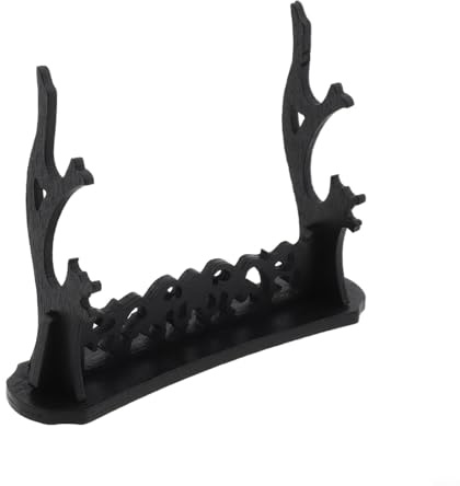 Sword Display Stand Black Double Layer Rack Compatible with For Collectibles Knives Daggers and Home Decoration, Plastic Holder Shelf Compatible with