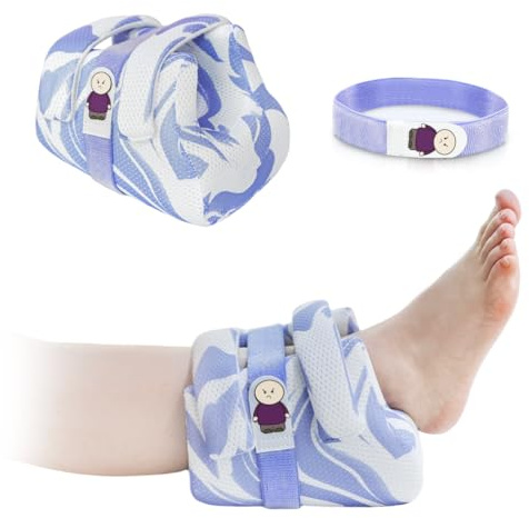 Ehucon Protectores de talón 3D para elevar el pie para úlceras por presión, cojines de tobillo para úlceras de cama y alivio del dolor de talón, adecuados para ancianos o postrados en cama