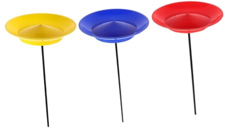 LALADEFIEE Set 3 Pezzi Piatti Rotanti da Giocoleria per con Bastoncini di Plastica Giocattolo di Abilità per Spettacoli Circensi e Allenamento Integrazione Sensoriale