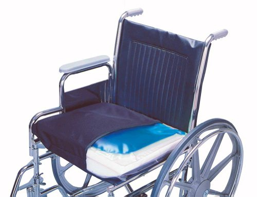 Skil-Care Ultra-Cushion 18 Wedge Gel-Foam Vinyl Cushion, 18 W x 16 D x 4 H - 1.5 H, Firm Foundation, Pressure Relief, LSI Cover, 754130