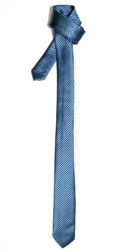 Retreez Corbata fina para hombres con textura de rayas Gris azulado