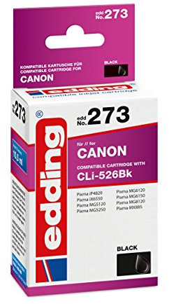 edding Druckerpatrone EDD-273 - Einzelpatrone - Schwarz - 10,5 ml - Reichweite 660 Seiten - Ersetzt Canon CLI-526BK