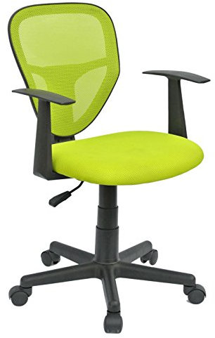 CARO-Möbel Kinderdrehstuhl Studio - Ergonomischer Schreibtischstuhl mit Armlehnen, Verstellbar, Grün - Ideal für Kinder, Atmungsaktives Mesh, Leichter Aufbau [bis 80kg]