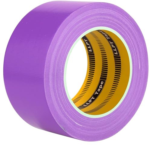 LLPT Cinta Americana Púrpura 60mm x 30m x 0,23mm Tela Calidad Adhesivo | Residuos Fuerte Impermeable para Manualidades de Bricolaje Decoración Interior y Exterior