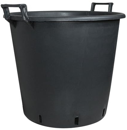 Geli Pflanzcontainer mit Griff & Ablauflöchern, schwarz, Ø 50 x H 40 cm